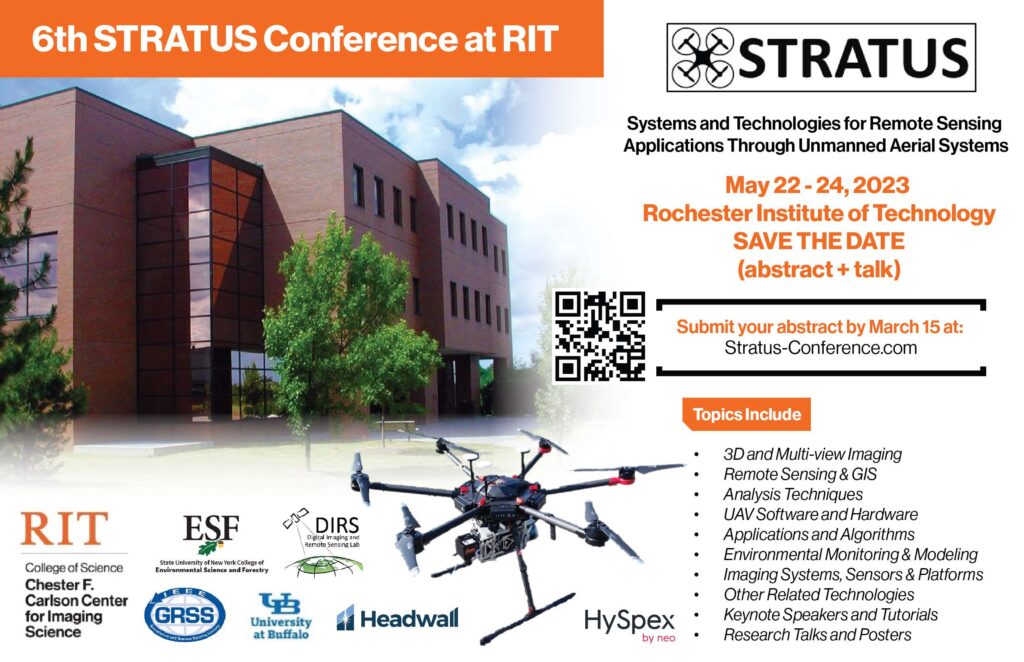 IEEE STRATUS 2023 (UAV Remote Sensing) Conference: Rochester, NY (May 22-24)